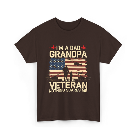 I'm A Dad Grandpa Veteran T-Shirt - Dark Chocolate