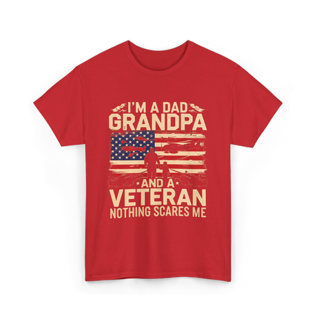 I'm A Dad Grandpa Veteran T-Shirt - Red