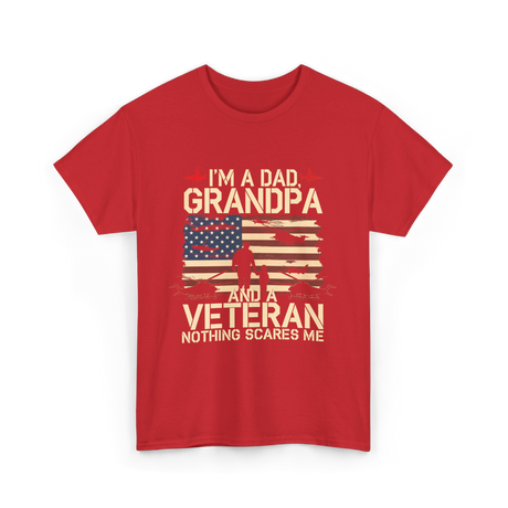 I'm A Dad Grandpa Veteran T-Shirt - Red