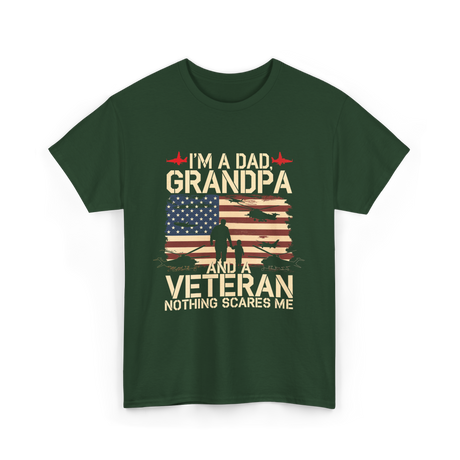 I'm A Dad Grandpa Veteran T-Shirt - Forest Green