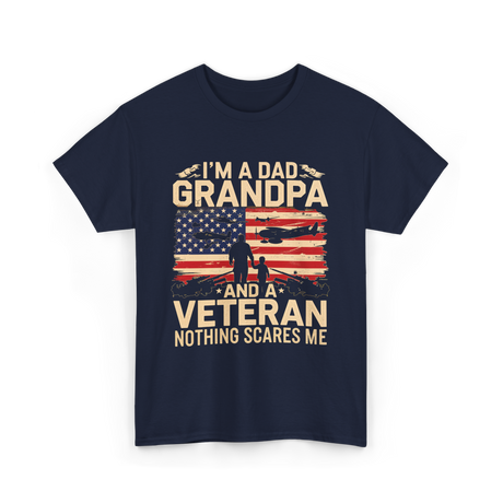 I'm A Dad Grandpa Veteran T-Shirt - Navy