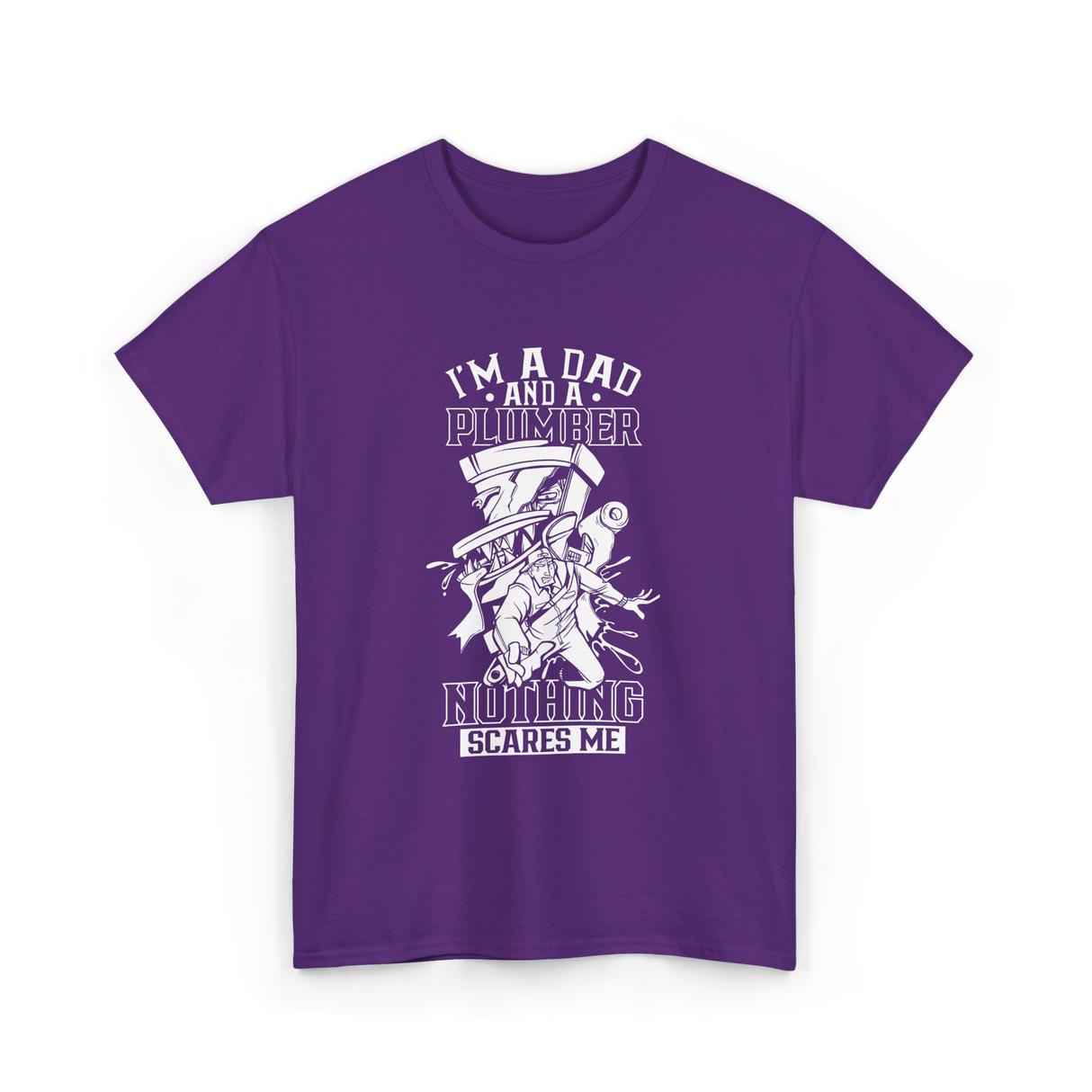 I'm A Dad Plumber Plumbing T-Shirt - Purple