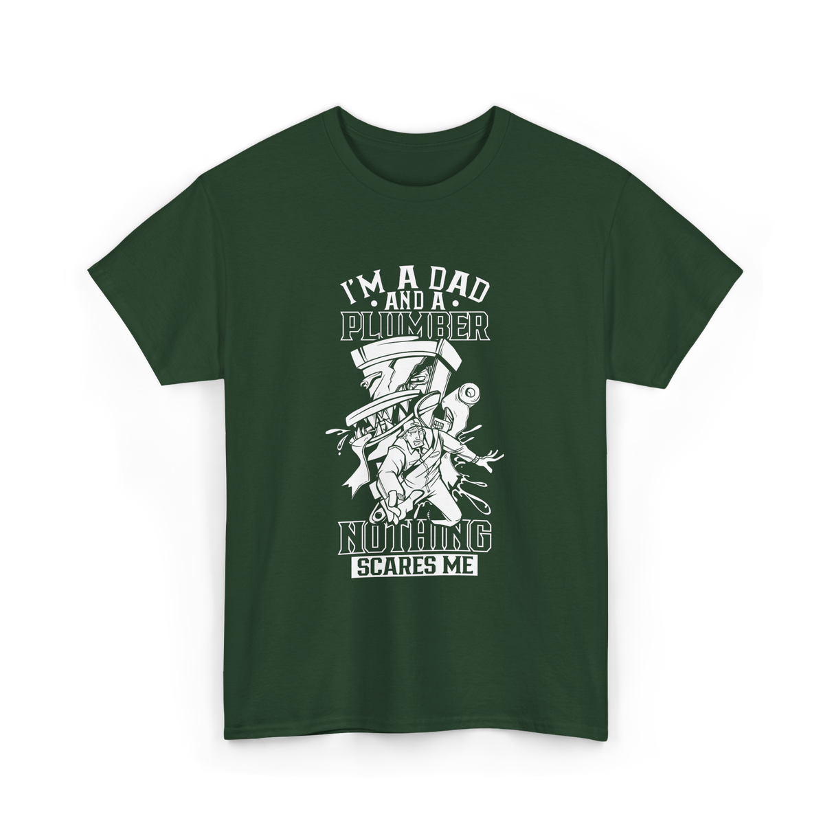 I'm A Dad Plumber Plumbing T-Shirt - Forest Green