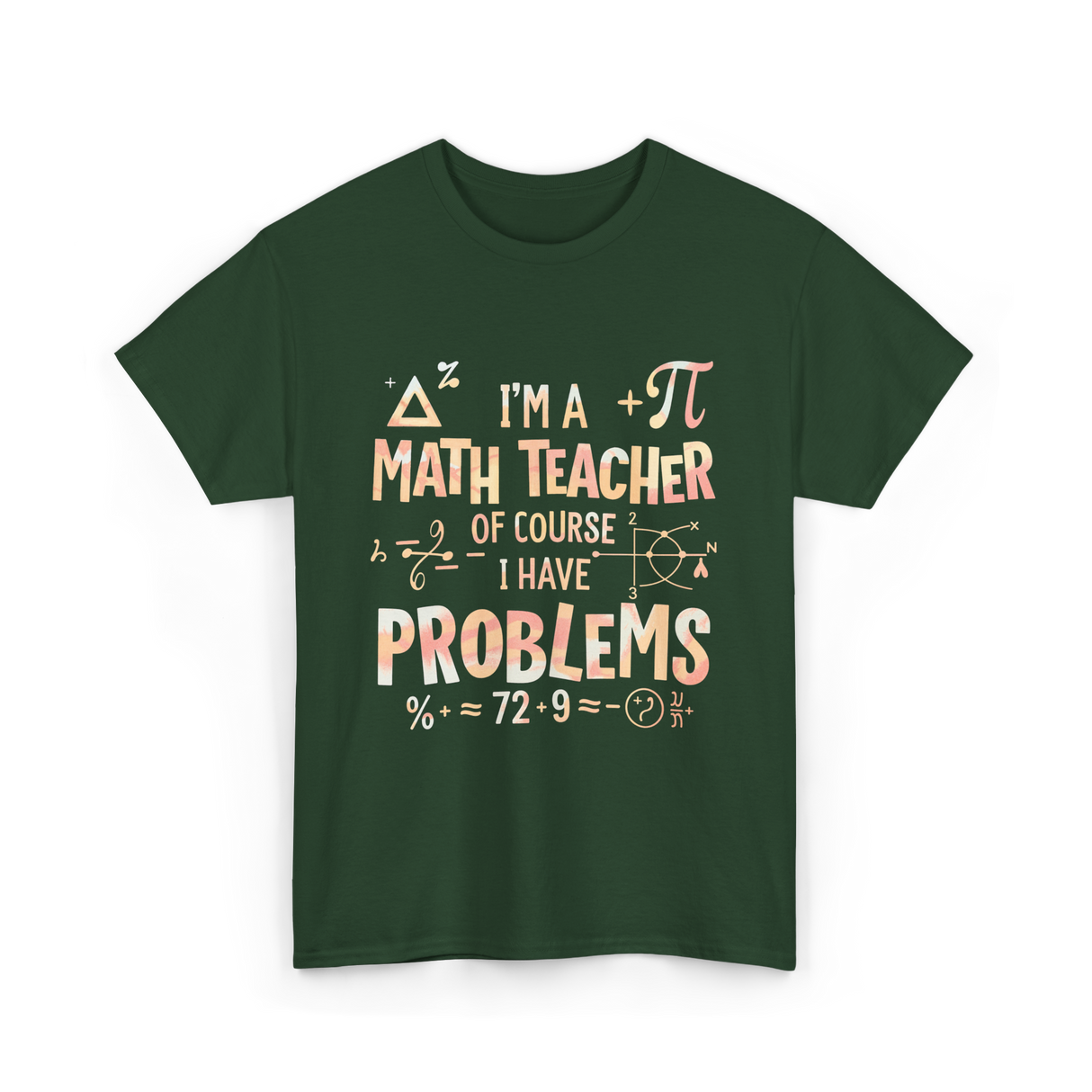 I'm A Math Teacher Problems Math T-Shirt - Forest Green