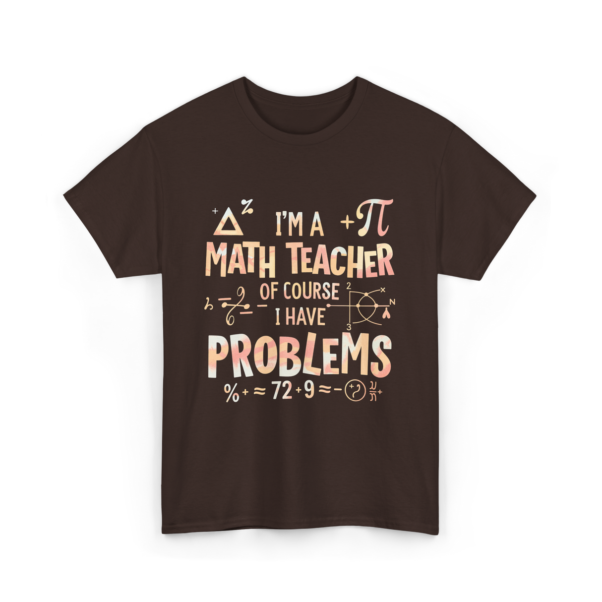 I'm A Math Teacher Problems Math T-Shirt - Dark Chocolate