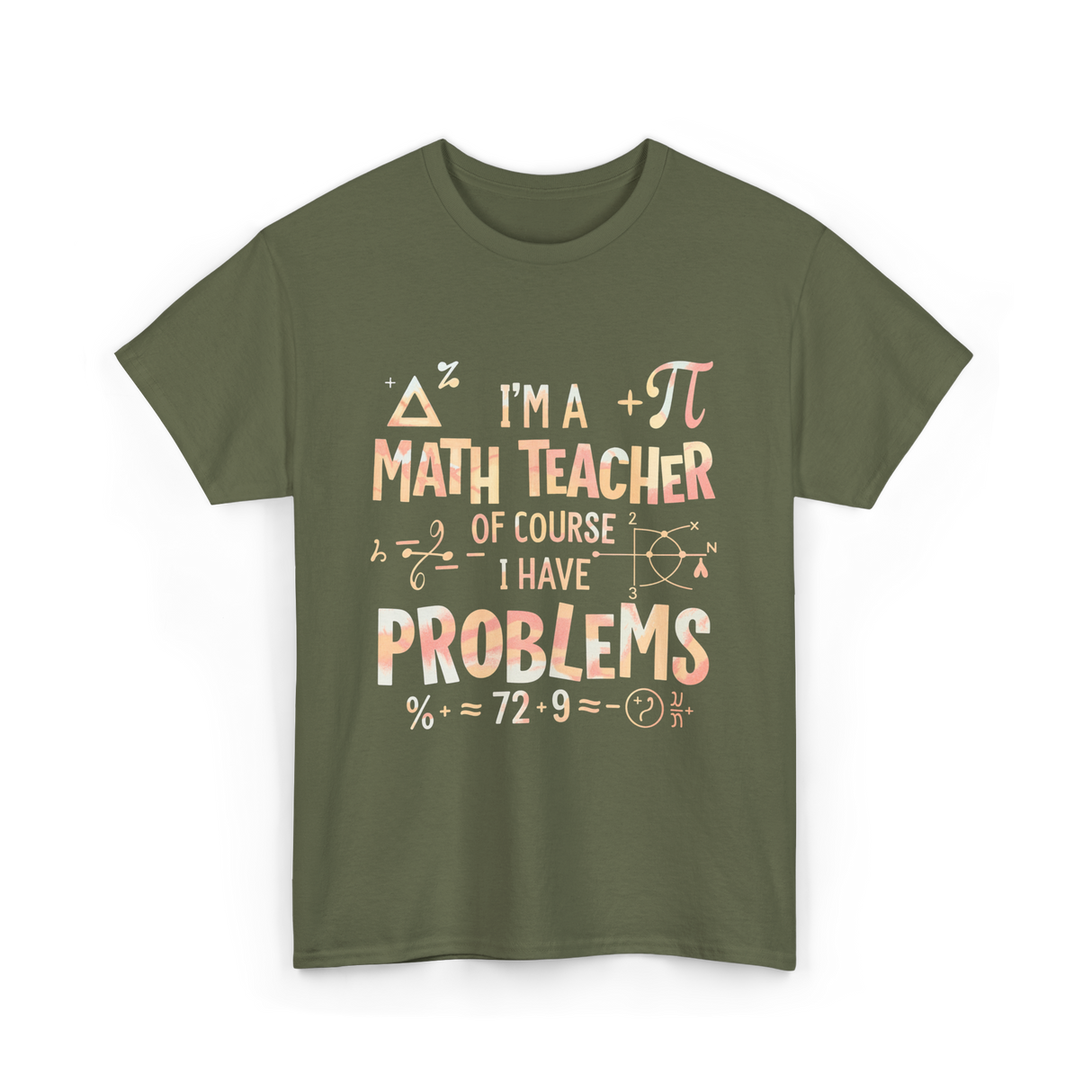 I'm A Math Teacher Problems Math T-Shirt - Military Green