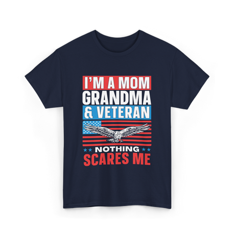 I'm A Mom Grandma Veteran Nothing T-Shirt - Navy