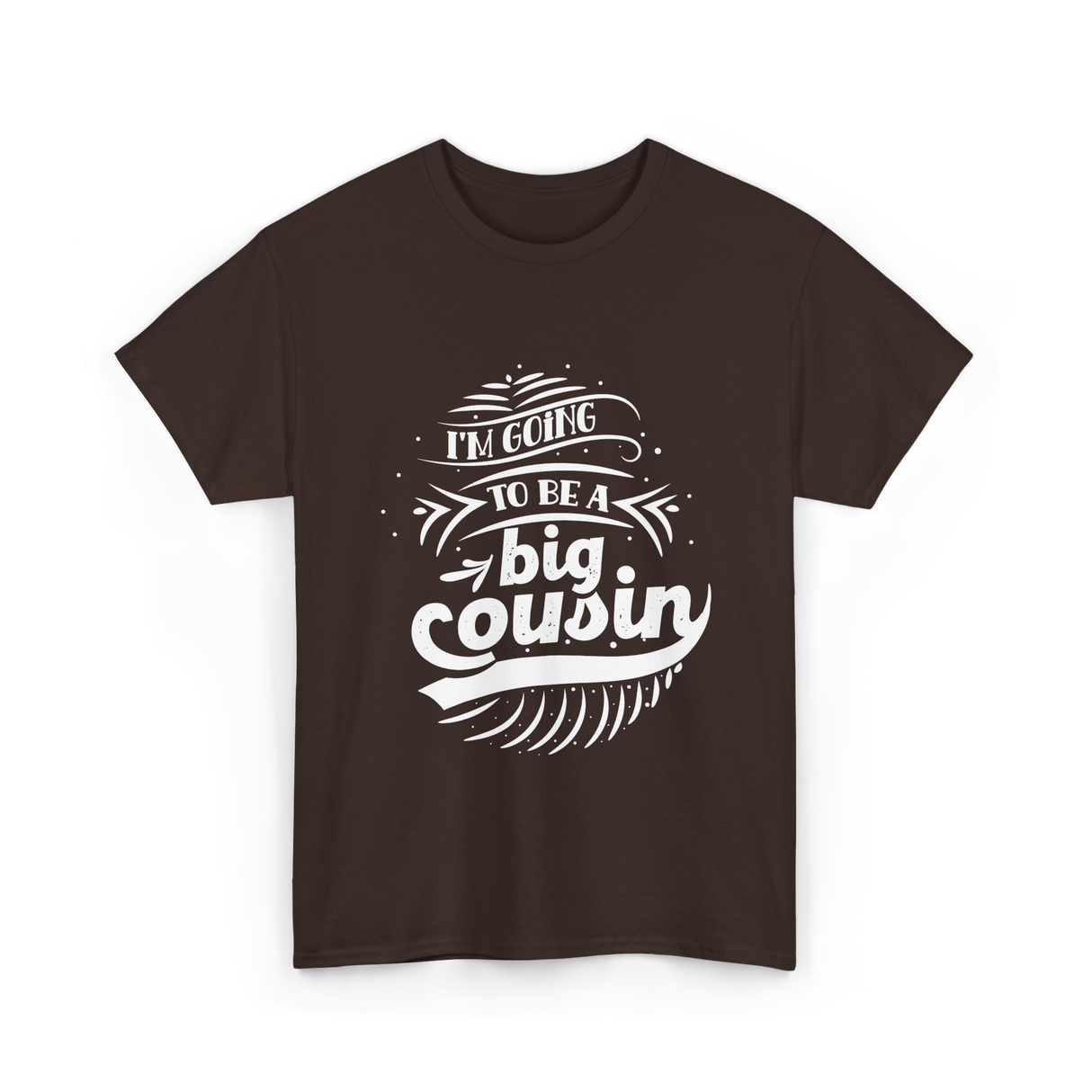 I'm Going To Be A Big Cousin Announcement T-Shirt - Dark Chocolate