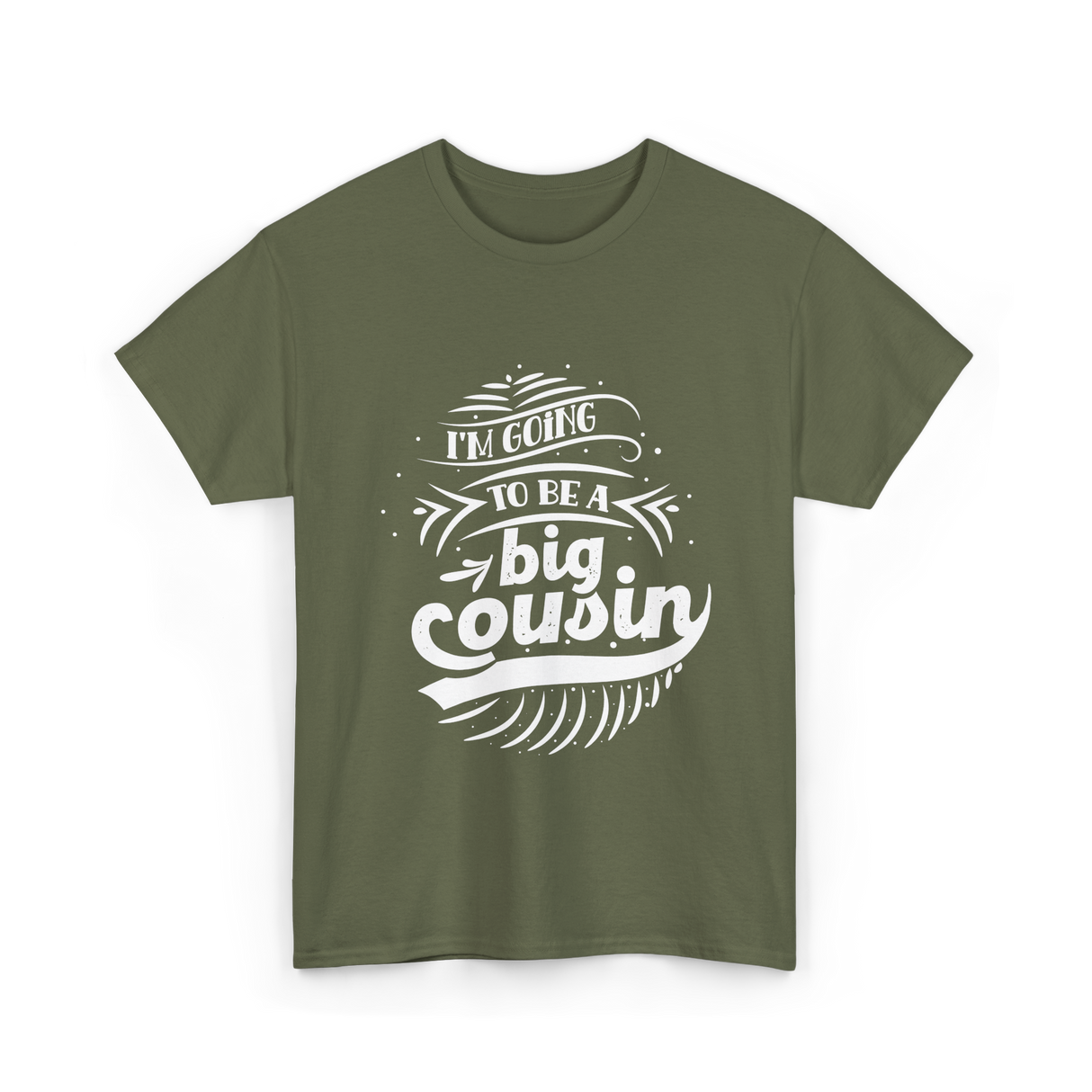 I'm Going To Be A Big Cousin Announcement T-Shirt - Military Green