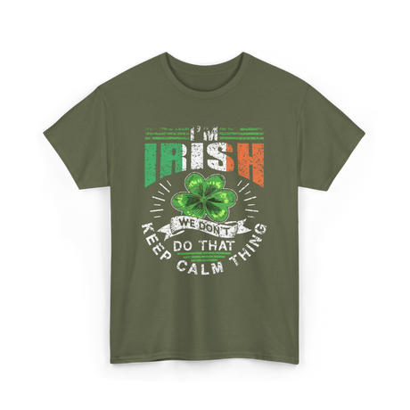 I'm Irish Leprechaun Ireland T-Shirt - Military Green