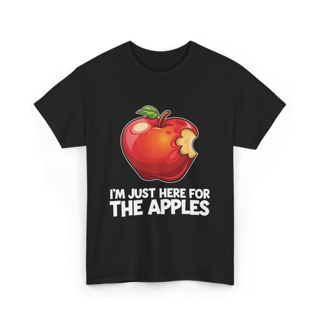 Im Just Here For Apples Apple T-Shirt - Black