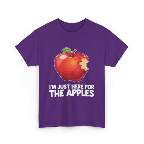 Im Just Here For Apples Apple T-Shirt - Purple