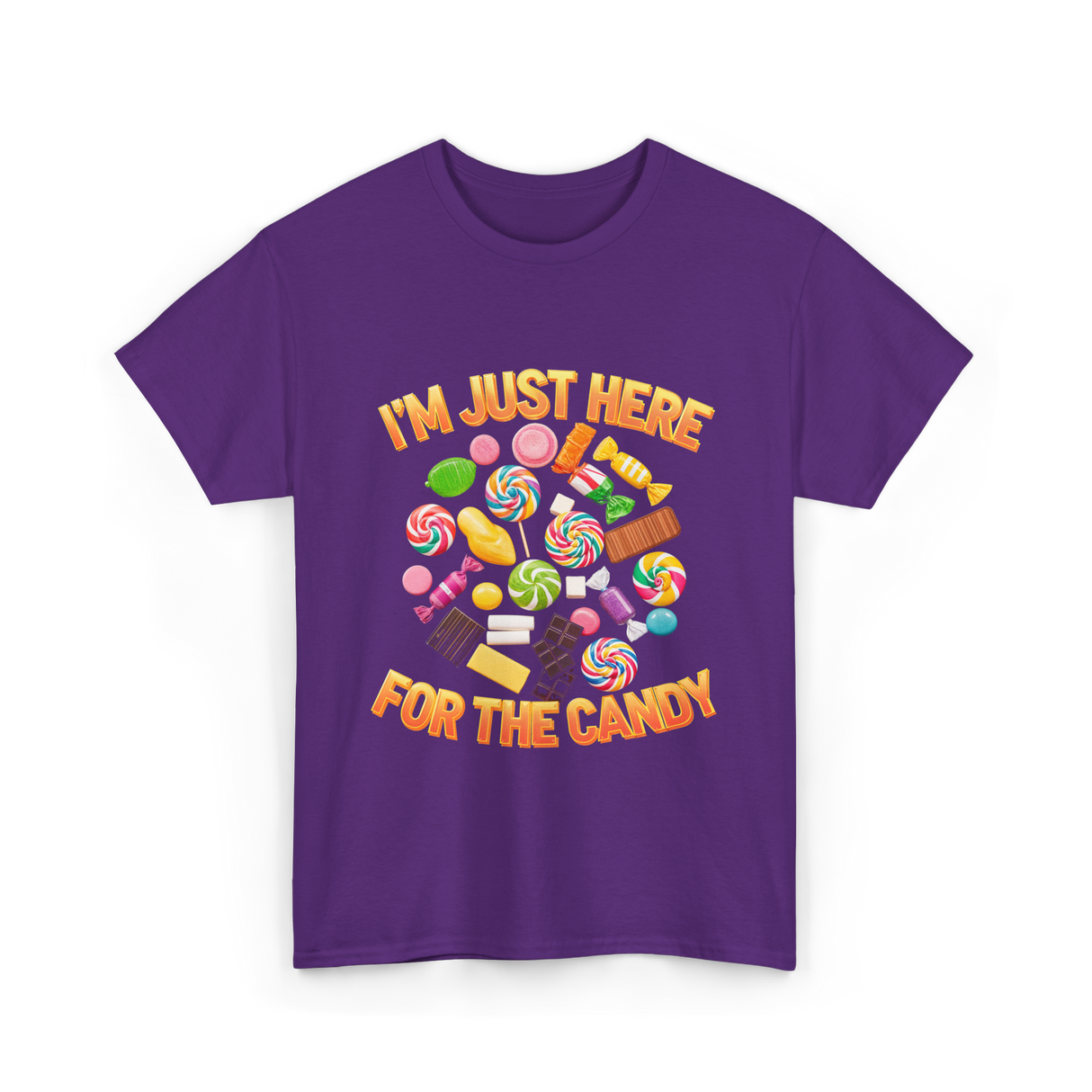 I'm Just Here For Candy Halloween T-Shirt - Purple