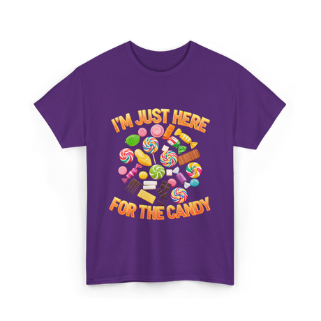 I'm Just Here For Candy Halloween T-Shirt - Purple