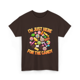 I'm Just Here For Candy Halloween T-Shirt - Dark Chocolate