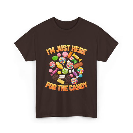 I'm Just Here For Candy Halloween T-Shirt - Dark Chocolate