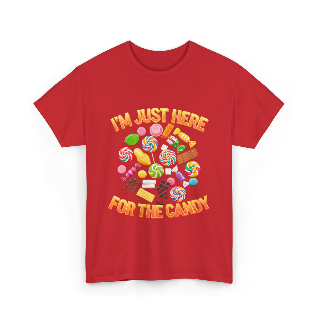 I'm Just Here For Candy Halloween T-Shirt - Red