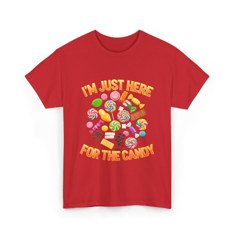 I'm Just Here For Candy Halloween T-Shirt - Red