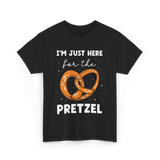 Im Just Here For Pretzel Pretzels T-Shirt - Black