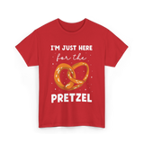 Im Just Here For Pretzel Pretzels T-Shirt - Red