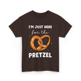 Im Just Here For Pretzel Pretzels T-Shirt - Dark Chocolate