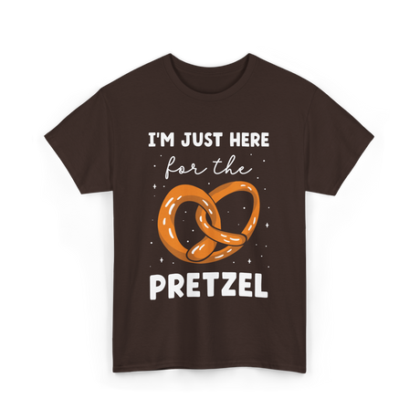 Im Just Here For Pretzel Pretzels T-Shirt - Dark Chocolate