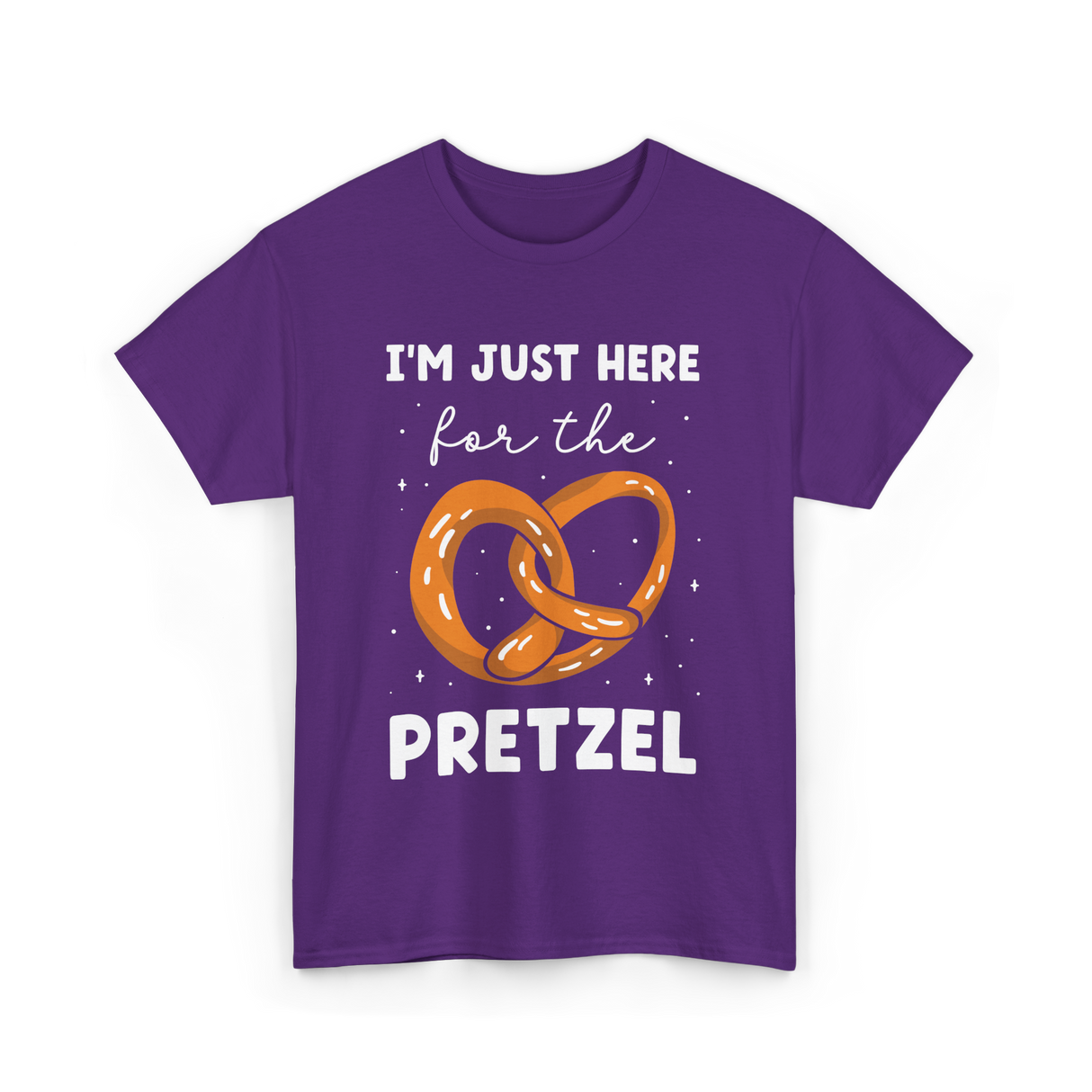 Im Just Here For Pretzel Pretzels T-Shirt - Purple