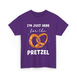 Im Just Here For Pretzel Pretzels T-Shirt - Purple