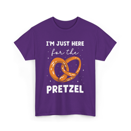 Im Just Here For Pretzel Pretzels T-Shirt - Purple