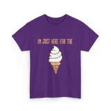 I'm Just Here For The Ice Cream Ice Cream T-Shirt - Purple