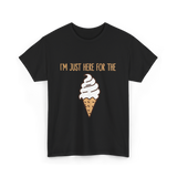 I'm Just Here For The Ice Cream Treats T-Shirt - Black