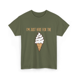 I'm Just Here For The Ice Cream Treats T-Shirt - Military Green