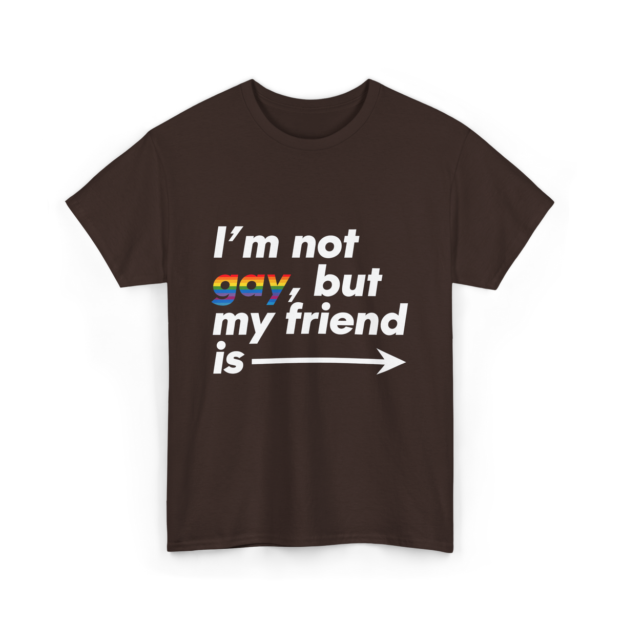 Im Not Gay But My Friend Is LGBT Ally T-Shirt - Dark Chocolate