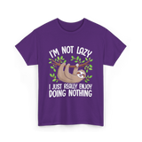 I'm Not Lazy Sloth T-Shirt - Purple