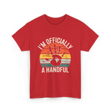 I'm Officially A Handful Kids T-Shirt - Red
