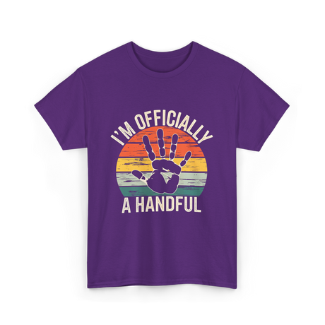 I'm Officially A Handful Kids T-Shirt - Purple