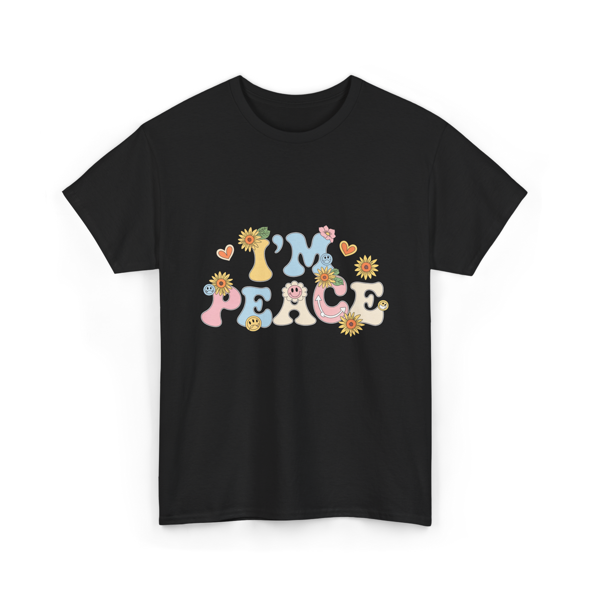 I'm Peace Peaceful Vibes T-Shirt - Black