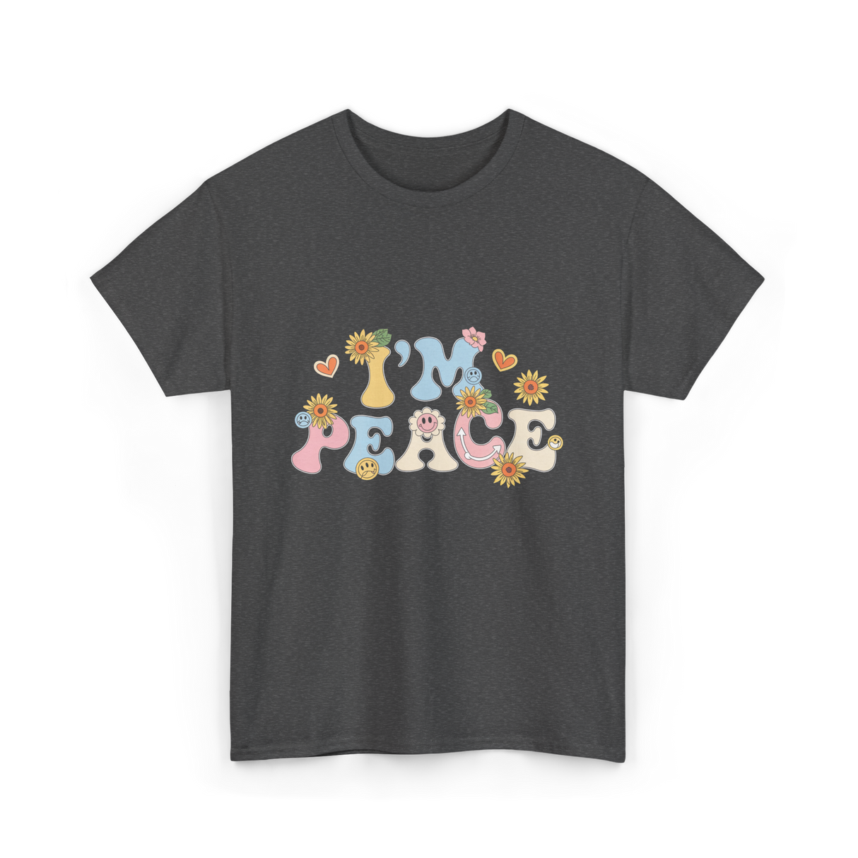 I'm Peace Peaceful Vibes T-Shirt - Dark Heather