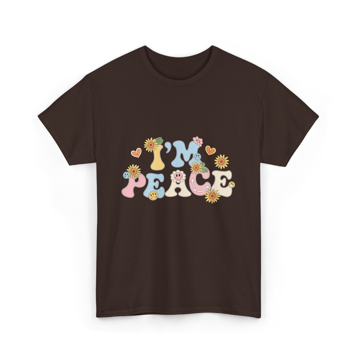 I'm Peace Peaceful Vibes T-Shirt - Dark Chocolate