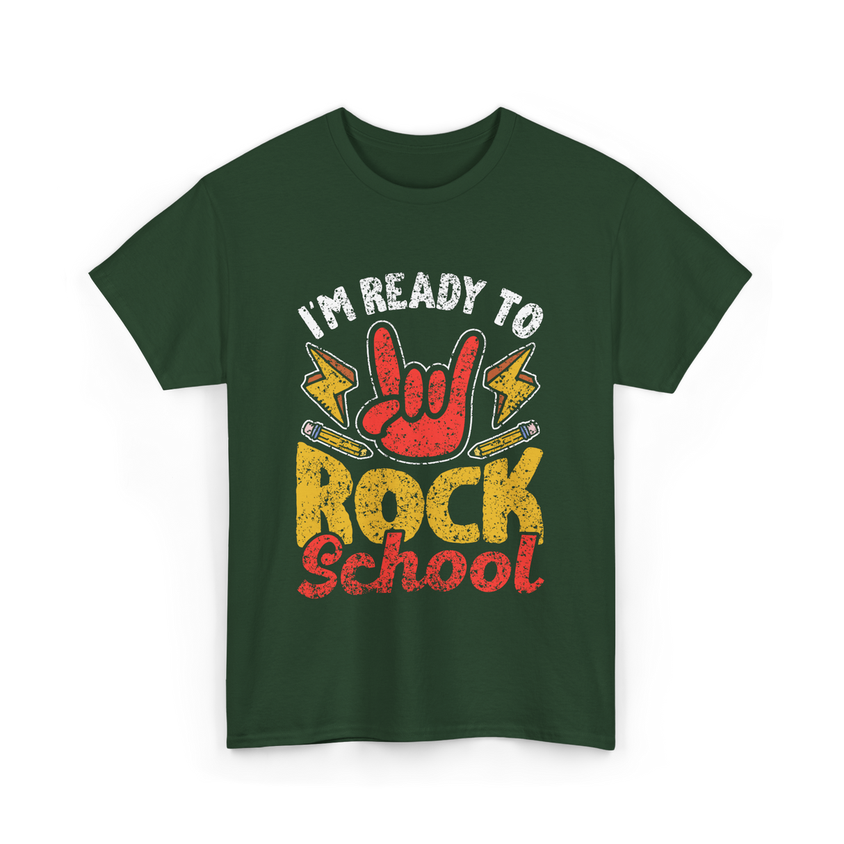 Im Ready To Rock School T-Shirt - Forest Green