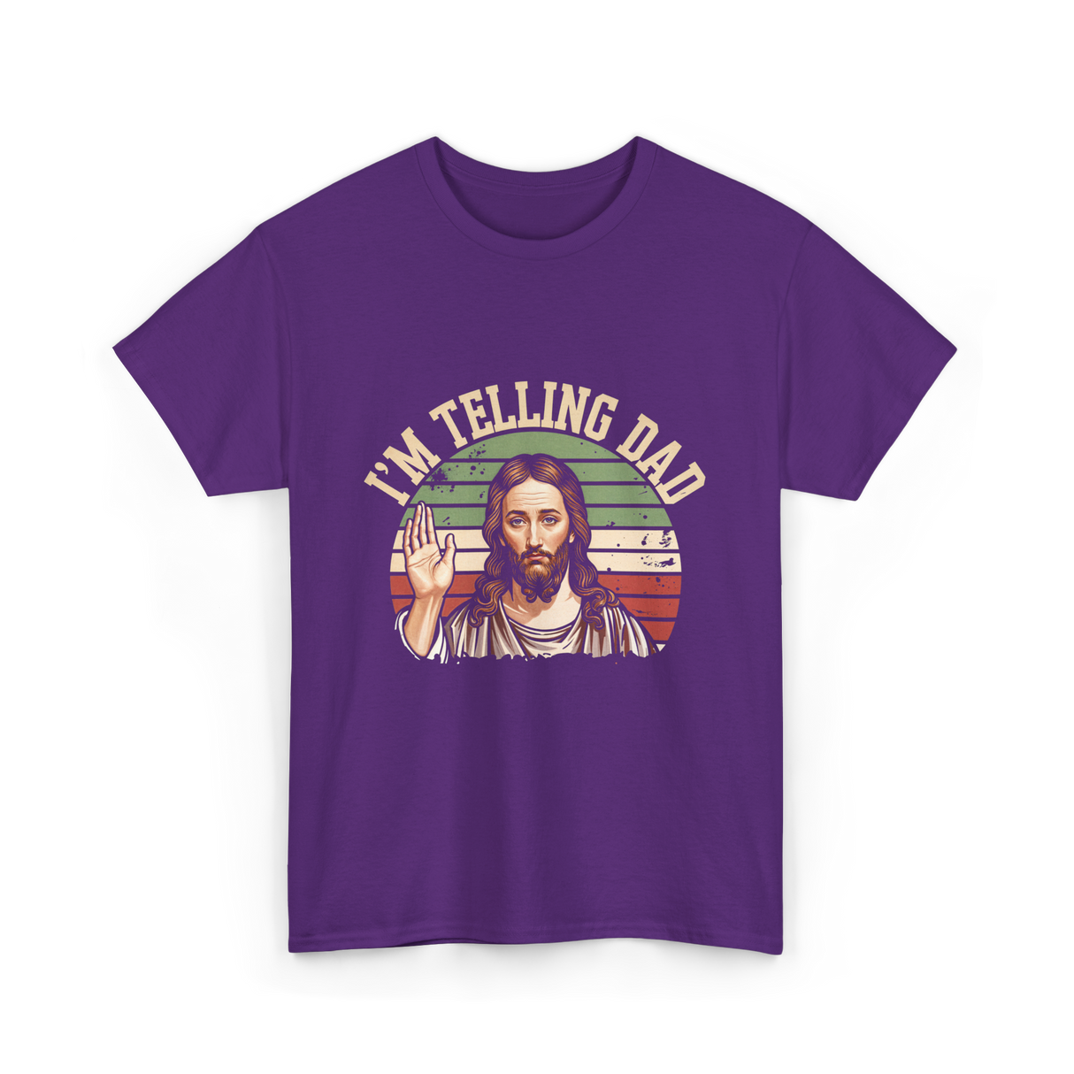 I'm Telling Dad Jesus Christian T-Shirt - Purple