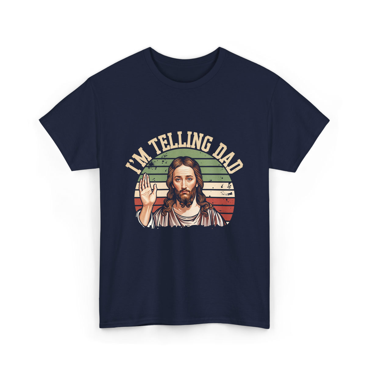 I'm Telling Dad Jesus Christian T-Shirt - Navy