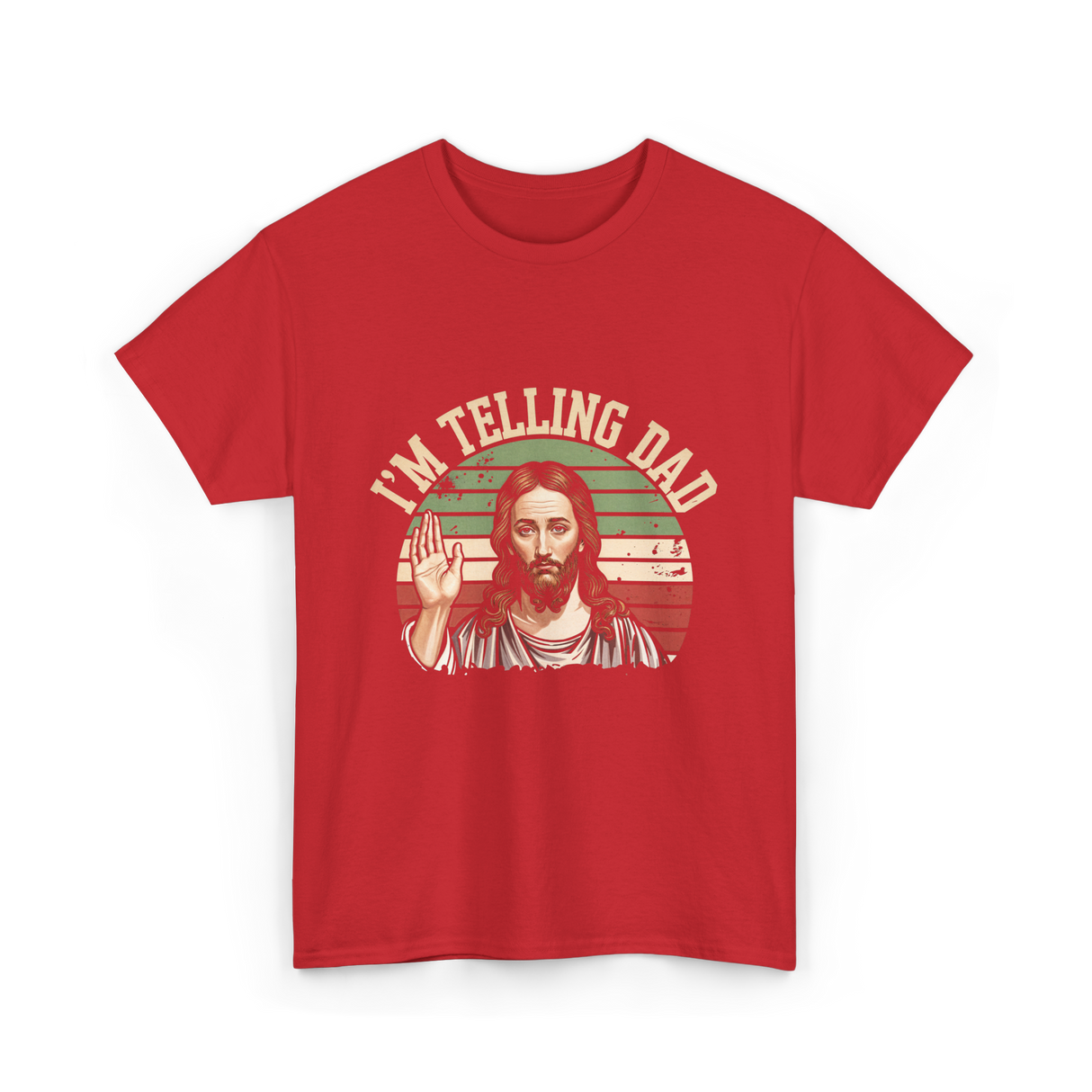 I'm Telling Dad Jesus Christian T-Shirt - Red