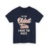 I'm the Oldest Twin Rules T-Shirt - Navy