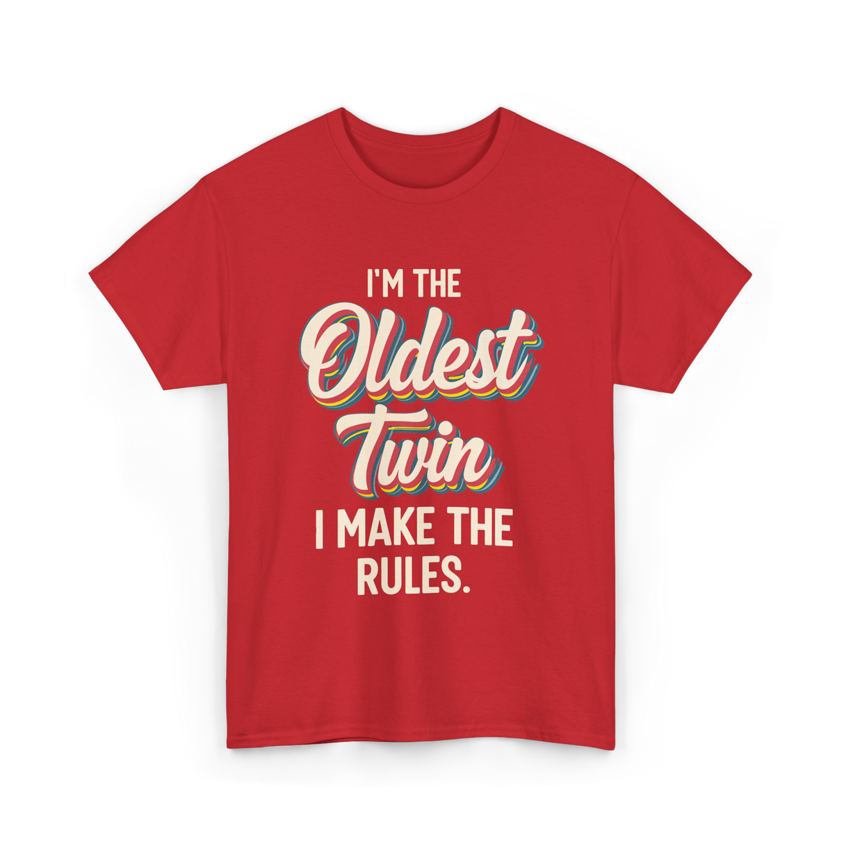 I'm the Oldest Twin Rules T-Shirt - Red