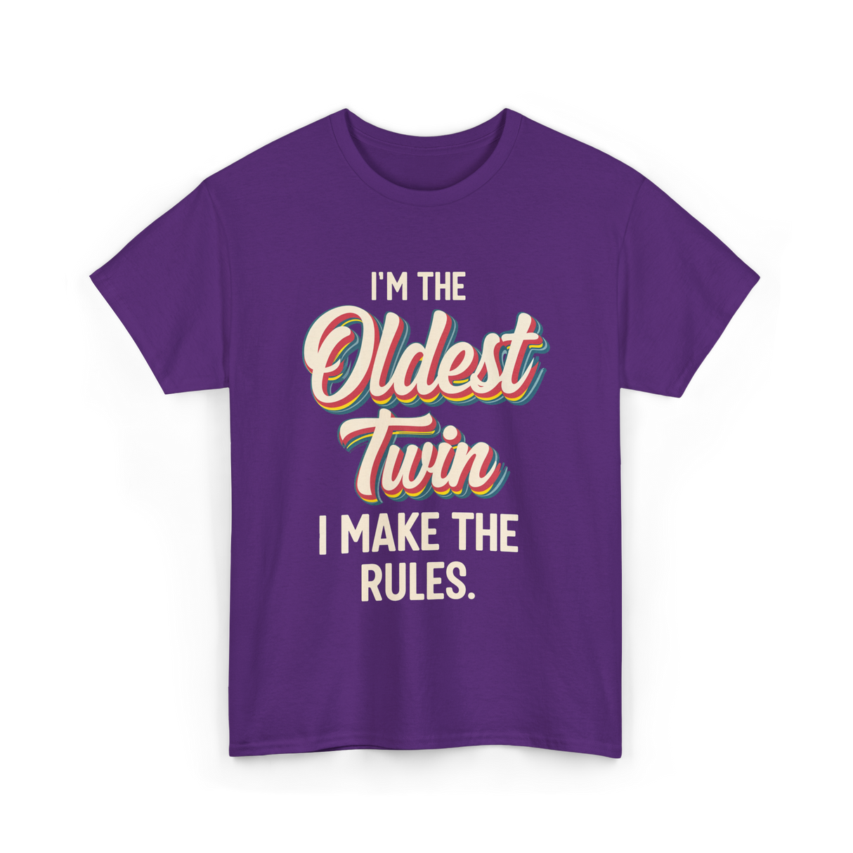 I'm the Oldest Twin Rules T-Shirt - Purple