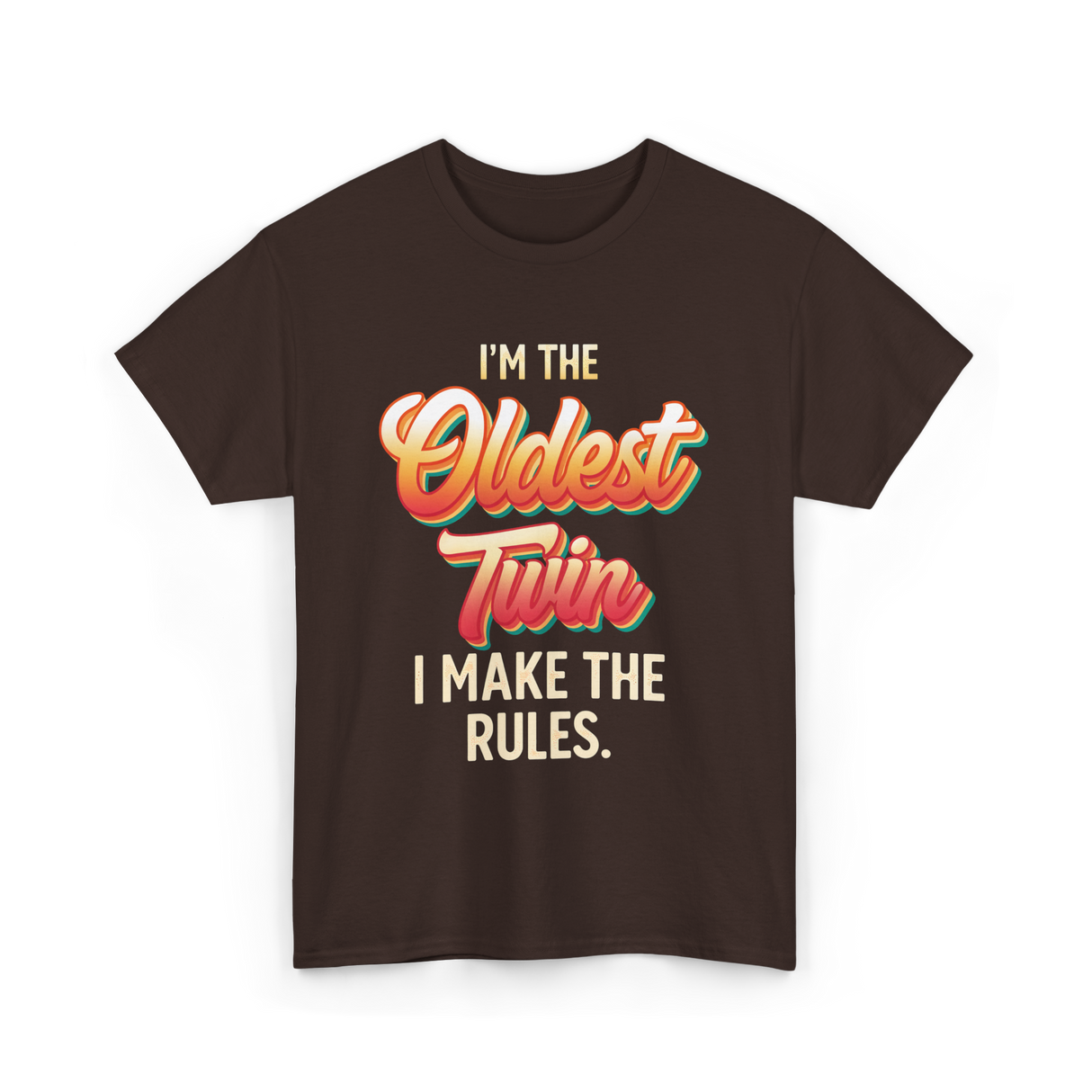 I'm The Oldest Twin T-Shirt - Dark Chocolate