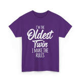 I'm the Oldest Twin T-Shirt - Purple