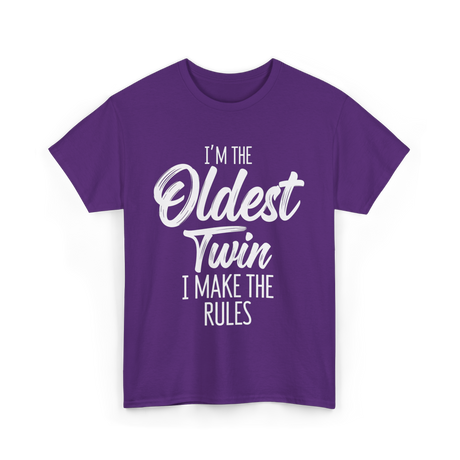 I'm the Oldest Twin T-Shirt - Purple