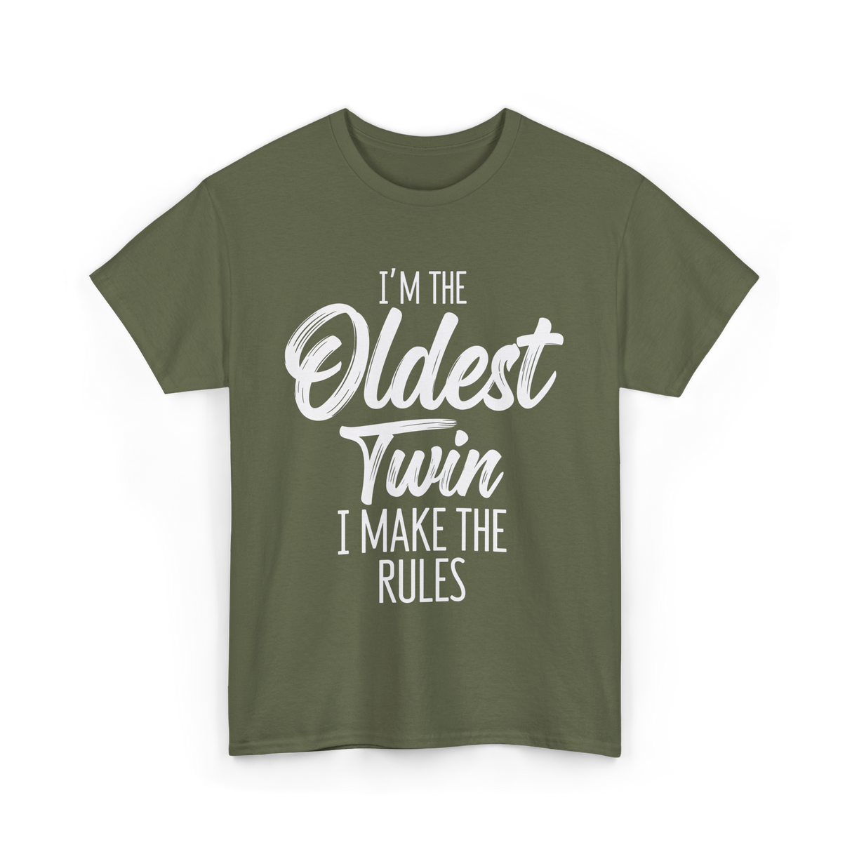 I'm the Oldest Twin T-Shirt - Military Green